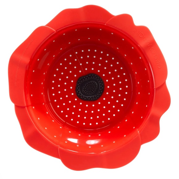 *NWT* Red Poppy Collapsible Colander Silicone - Picture 1 of 5